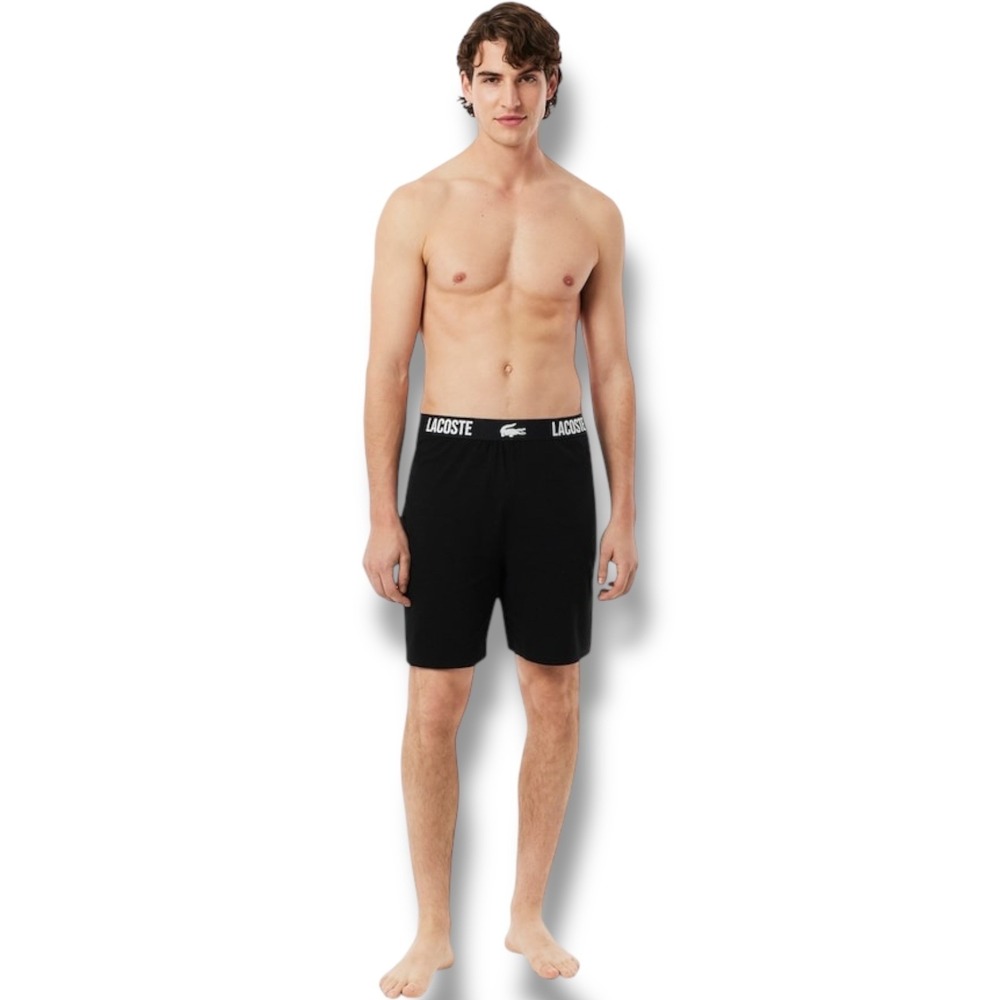 NWT Lacoste Soft Cotton Pajama Shorts Mens‎ Size Small S Black GH8303